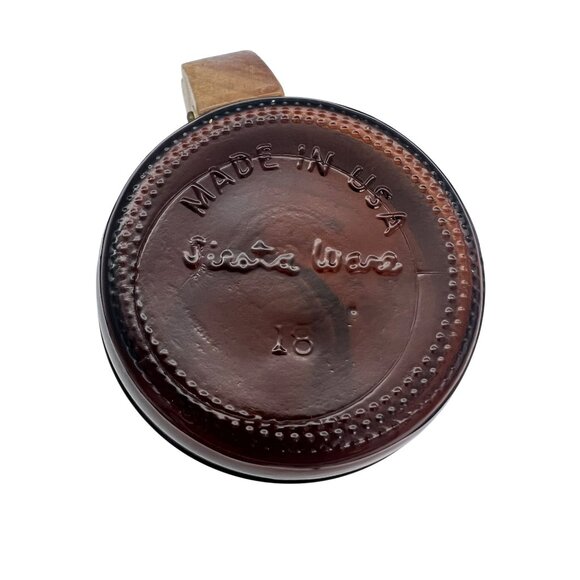 Vintage Siesta Ware St. Augustine Florida Amber Glass Mug 5″ with Wood Handle - Picture 6 of 6